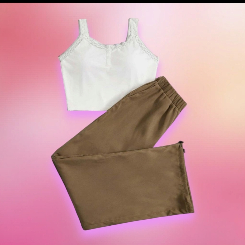 Solid Tank Top & Drawstring Hem Sweatpants - Picture 5 of 7